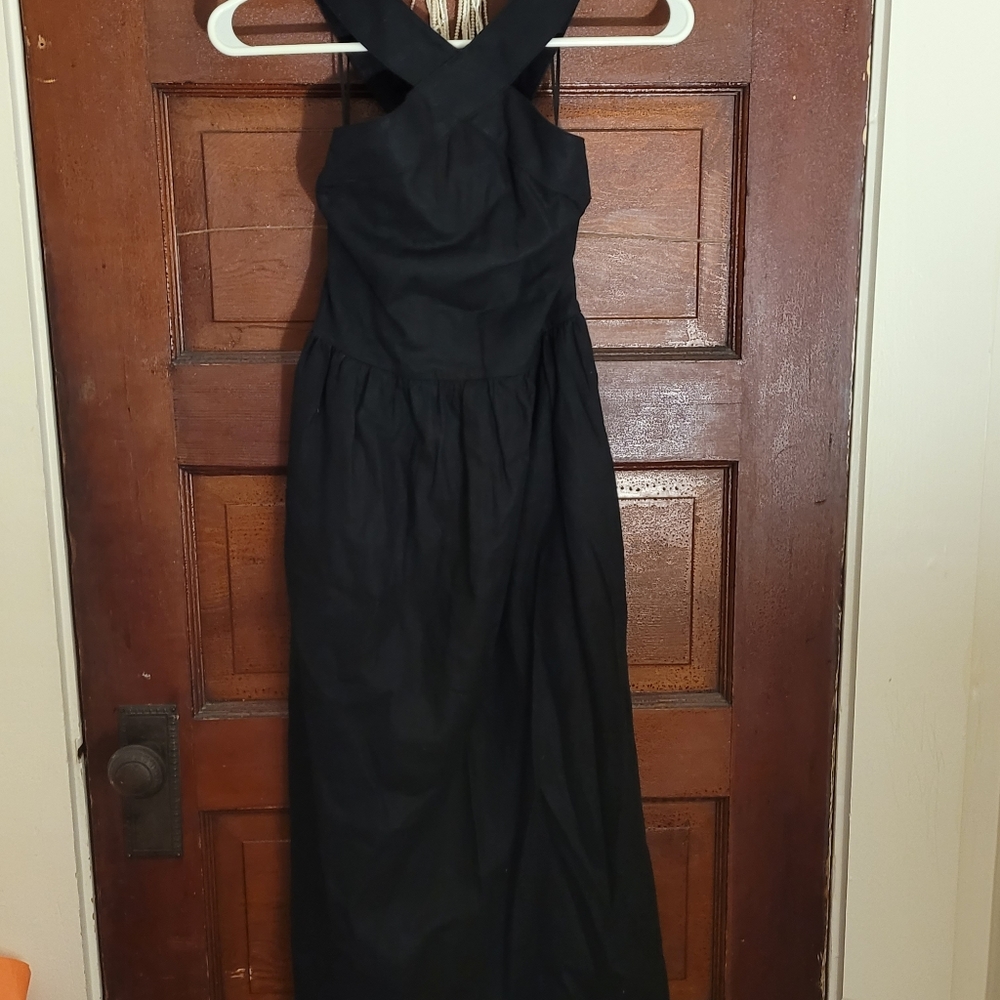 Target linen midi summer dress with pockets NWT